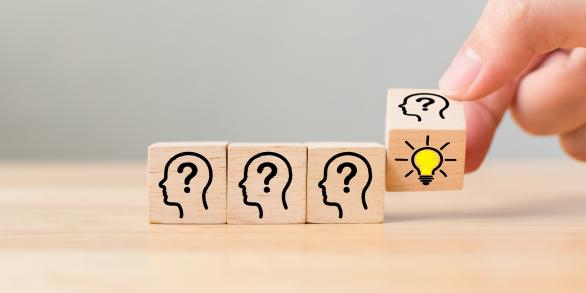Blocs de bois avec questions